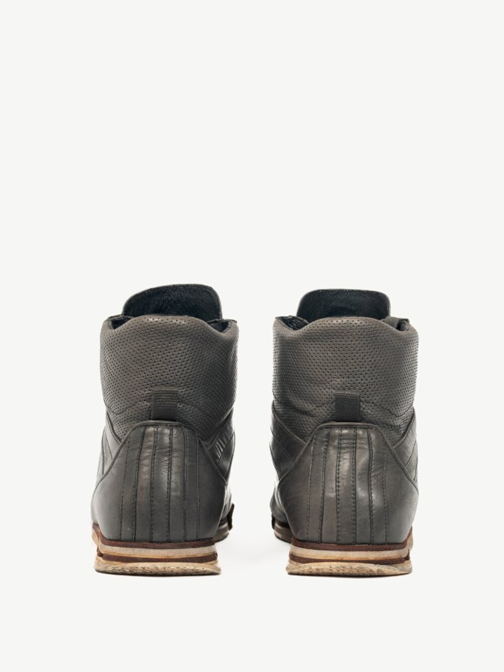 Y-3 Hemla "Vintage Black" Leather High-Top Lace-Up Sneakers - Picture 3 of 11